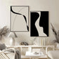 Minimalist Black and White Abstract Canvas Wall Print