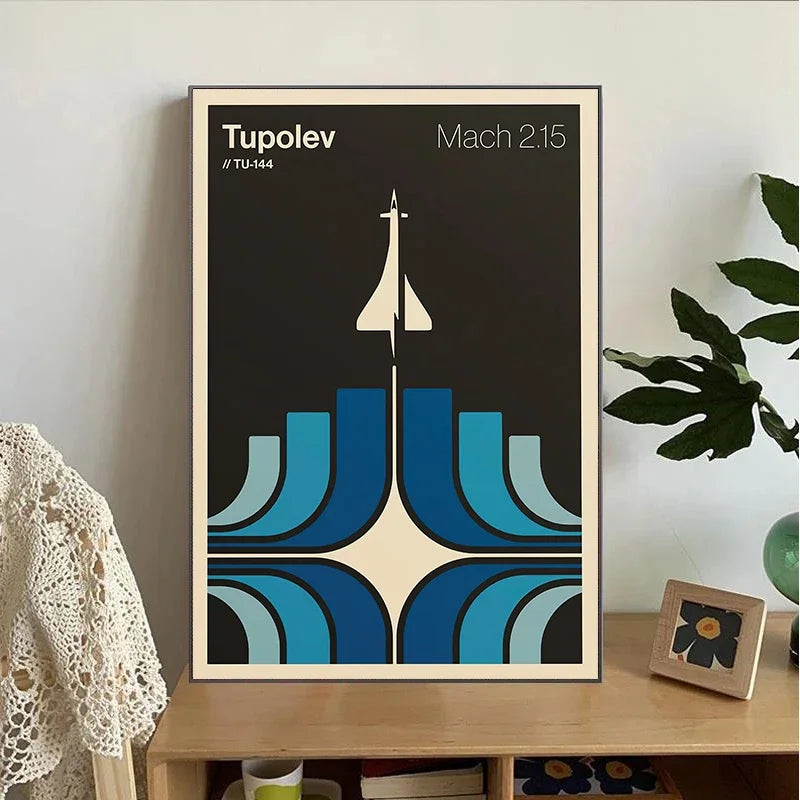 Minimalist Supersonic Jet Canvas Wall Print