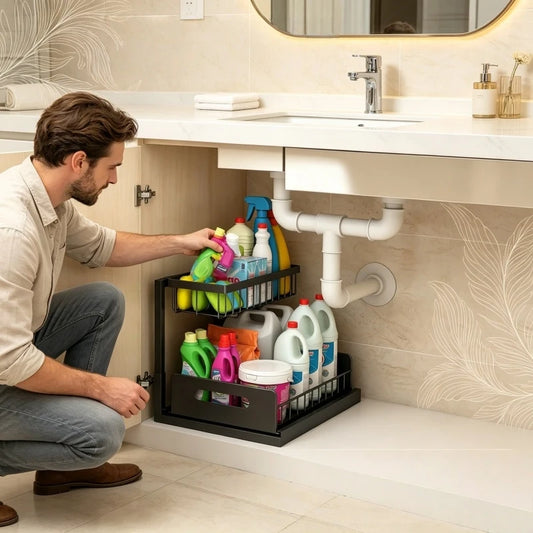 Sliding Under-Sink Organizer Rack - Under-Sink