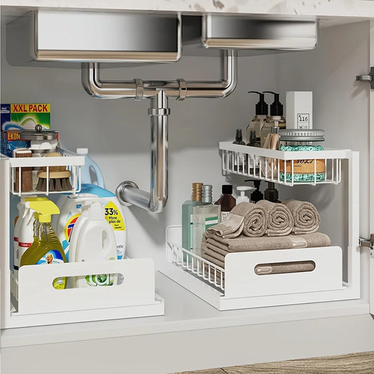 Sliding Under-Sink Organizer Rack