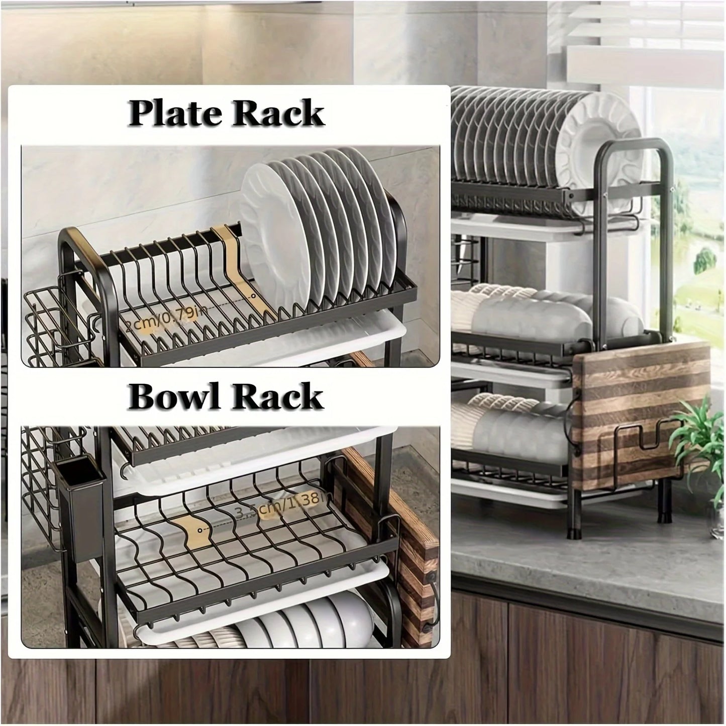 Dish Drying Rack with Drainage Storage - Drainage