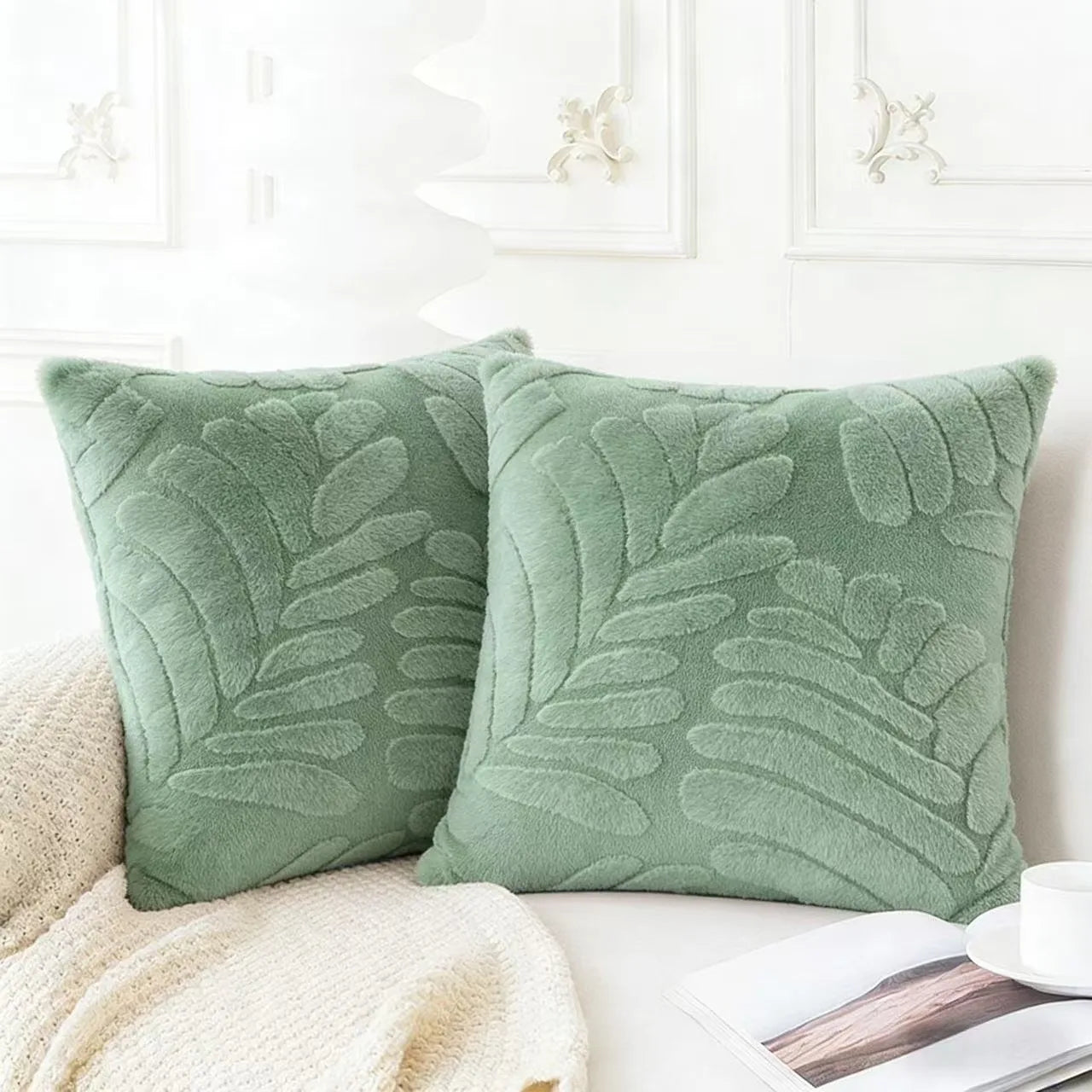 Plush Faux Fur Pillow Cover - Woven