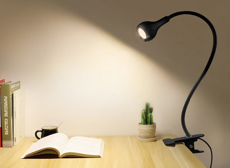 Clip-On Reading Light with Flexible Neck