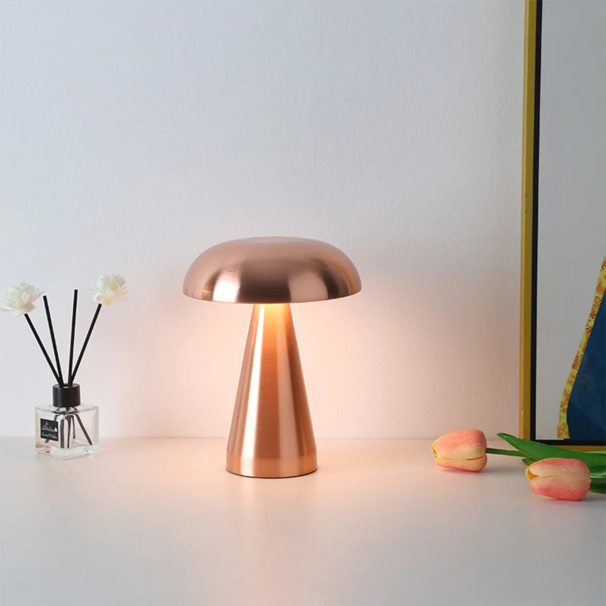 Mushroom Table Lamp with Touch Dimming