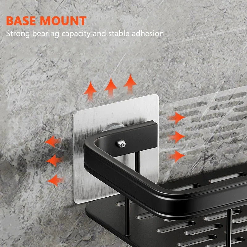 No-Drill Corner Shower Shelf Organizer - Wall-Mounted