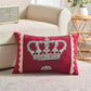 Embroidered Chenille Lumbar Pillow Cover