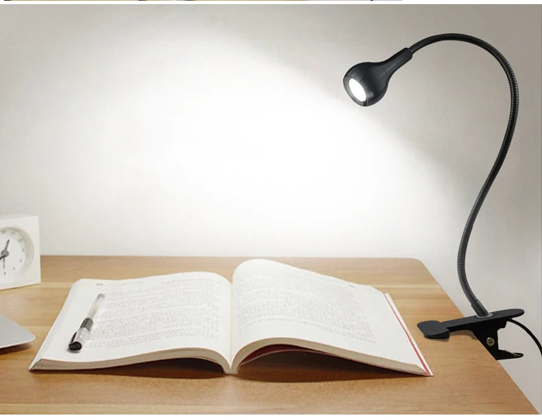 Clip-On Reading Light with Flexible Neck