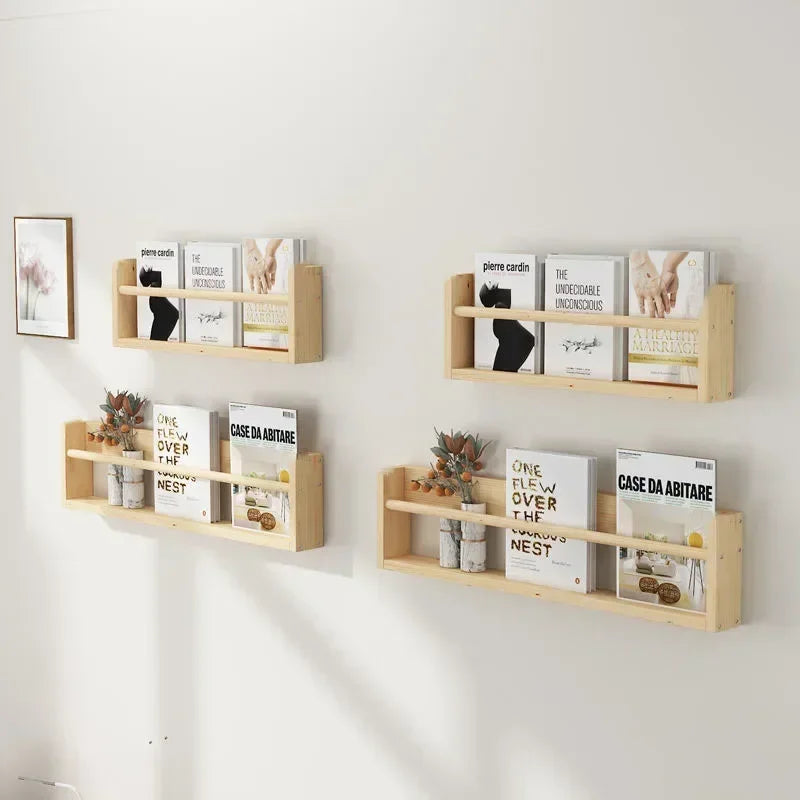 Wood Floating Nursery Shelf for Books and Decor