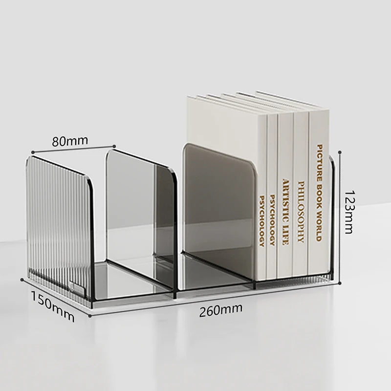 Clear Desktop Bookends for Books and Files