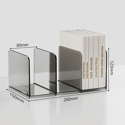 Clear Desktop Bookends for Books and Files