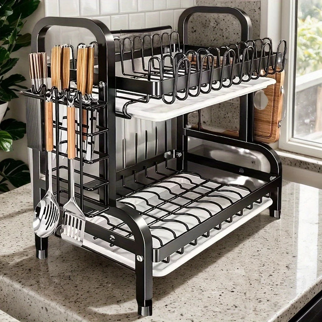 Dish Drying Rack with Drainage Storage - Drainage