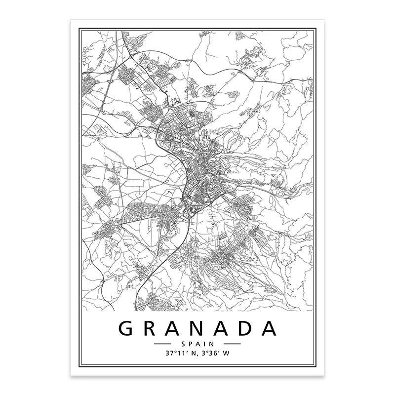 Minimalist Decorative Wall Map Wall Print