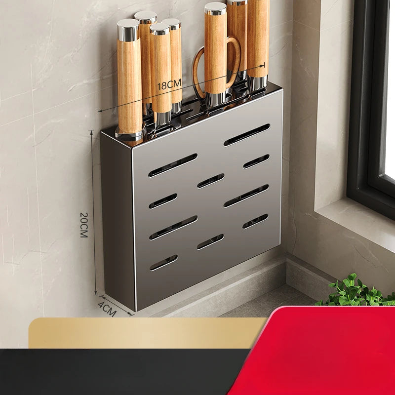 Wall-Mounted Knife and Utensil Organizer