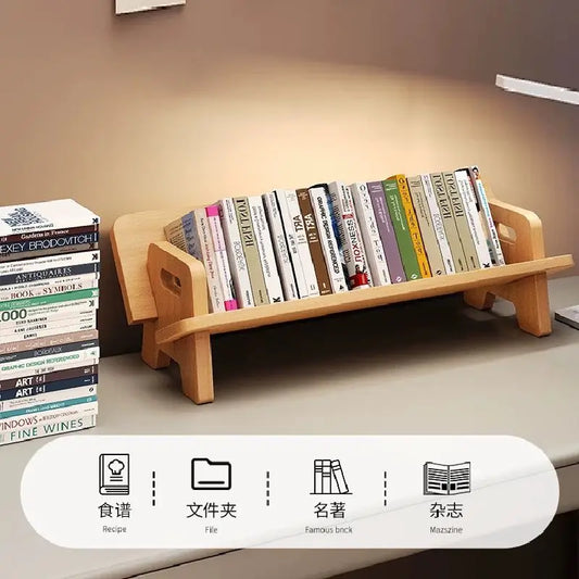 Wood Tilting Desktop Book Rack for Books and Magazines