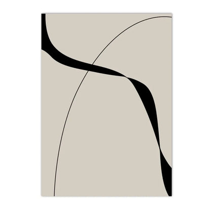 Minimalist Black and White Abstract Canvas Wall Print