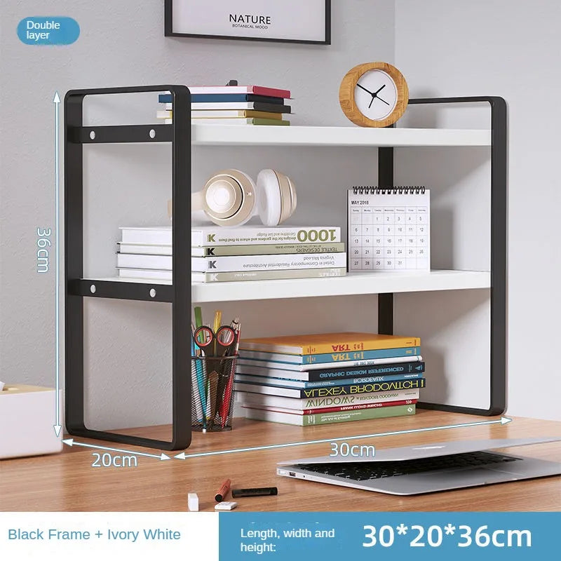 Wood Tiered Desktop Bookshelf for Daily Organization
