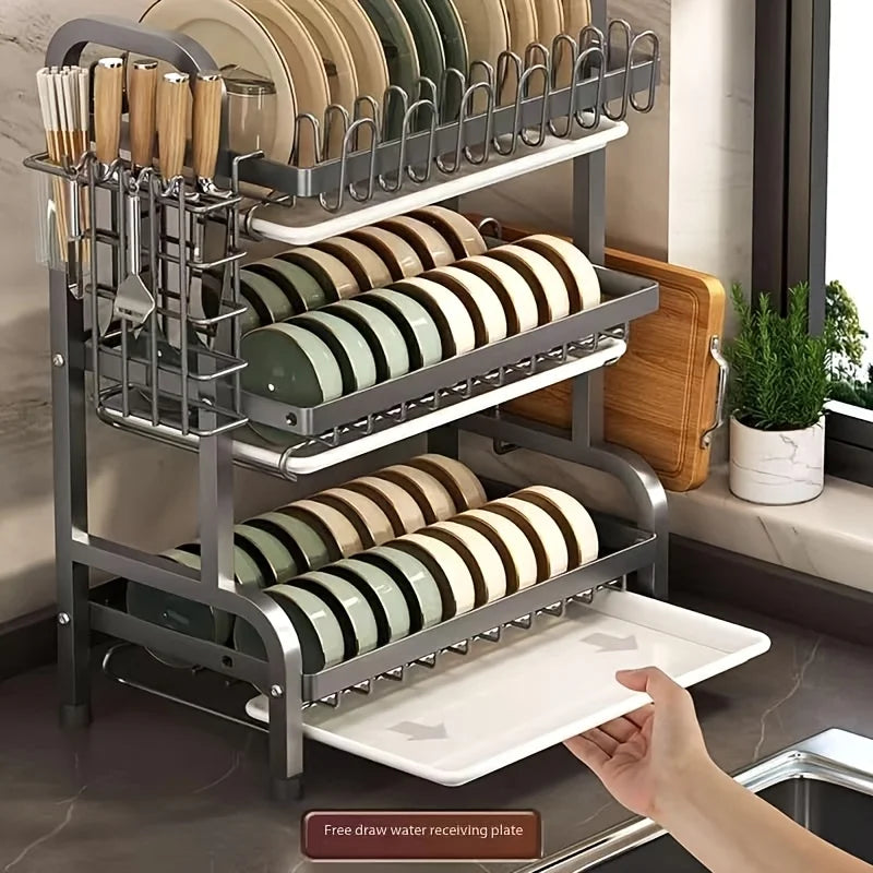 Dish Drying Rack with Drainage Storage - Drainage