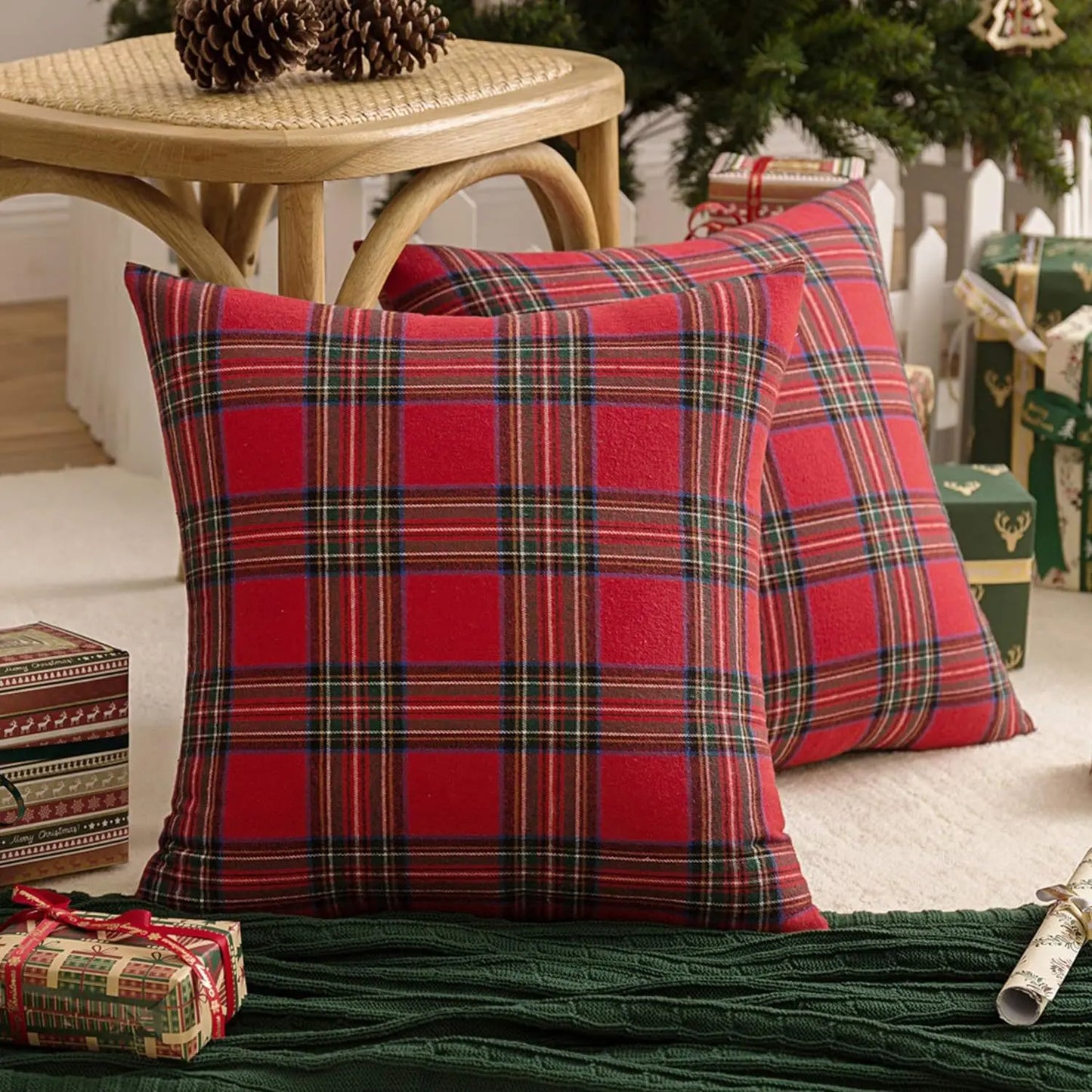 Plaid Stripe Decorative Cushion Cover - 45x45cm