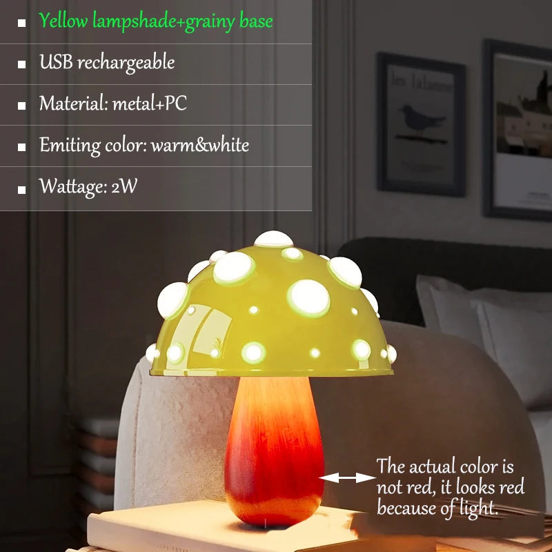 Mushroom Table Lamp with Touch Dimming 4