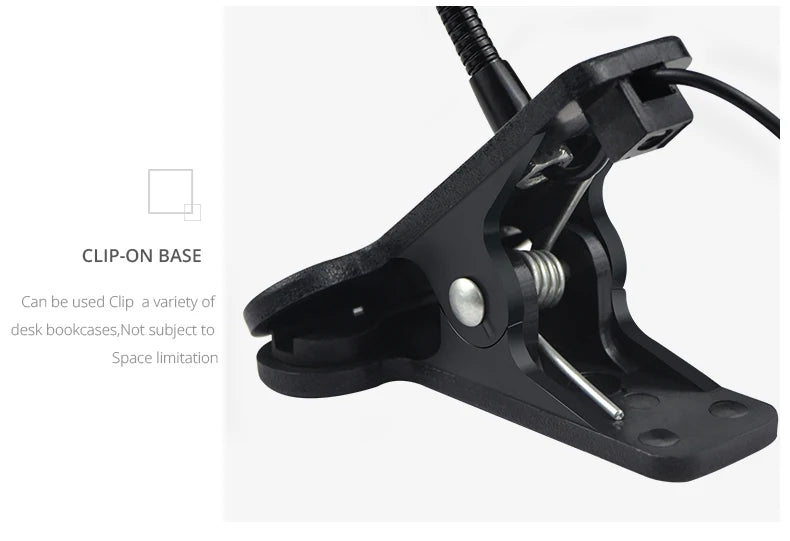 Clip-On Reading Light with Flexible Neck