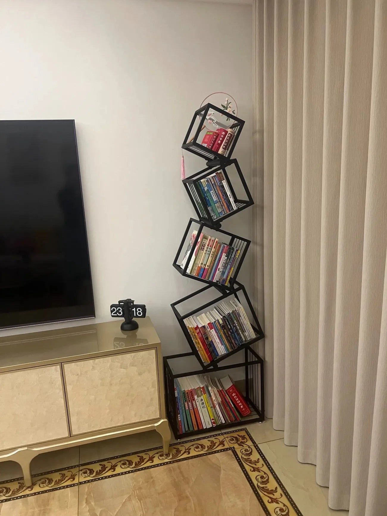 Metal Modern Bookcase Shelf for Home Storage