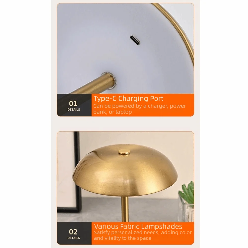 Mushroom Table Lamp with Touch Dimming - Mushroom