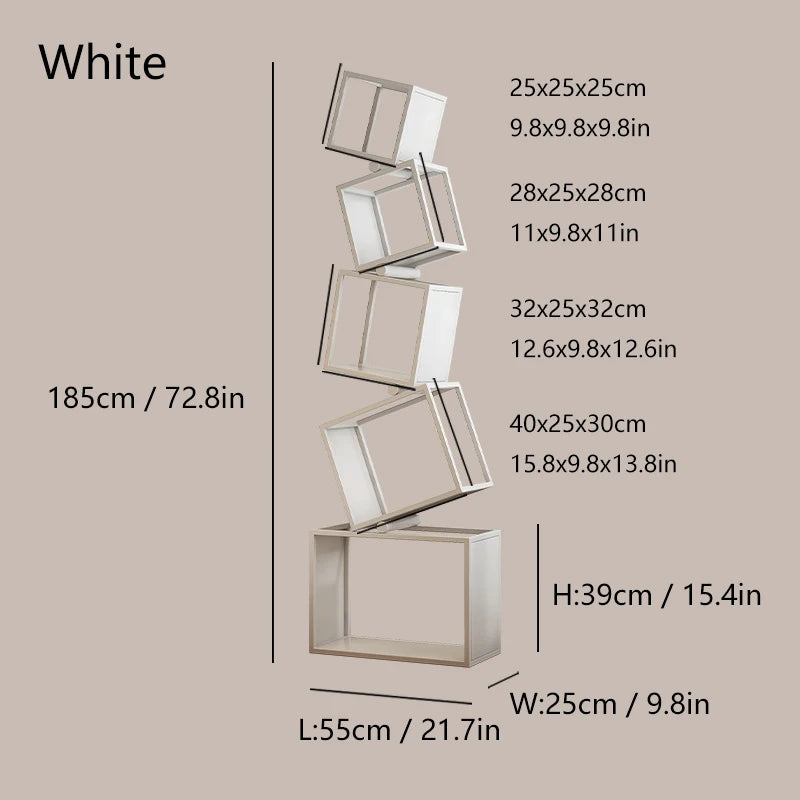 Metal Foldable Grid Bookcase for Home Storage