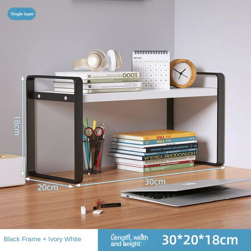 Wood Tiered Desktop Bookshelf for Daily Organization