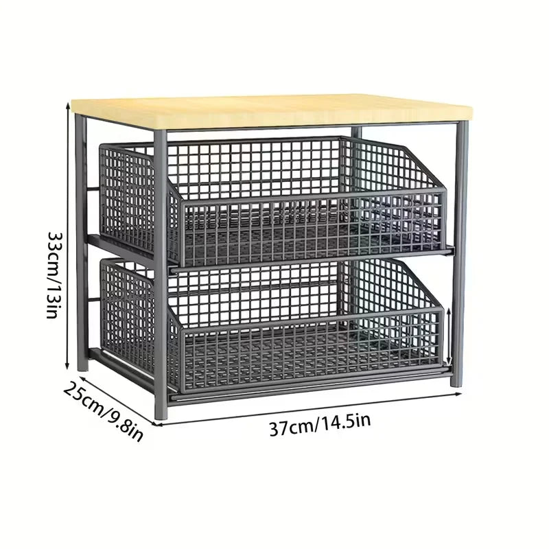 Tall Pantry Pull-Out Storage Basket - Multi-Layer