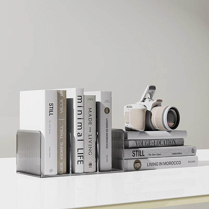 Clear Desktop Bookends for Books and Files