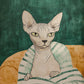 Minimalist Cat Illustration Canvas Wall Print