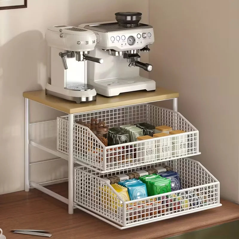 Tall Pantry Pull-Out Storage Basket - Multi-Layer