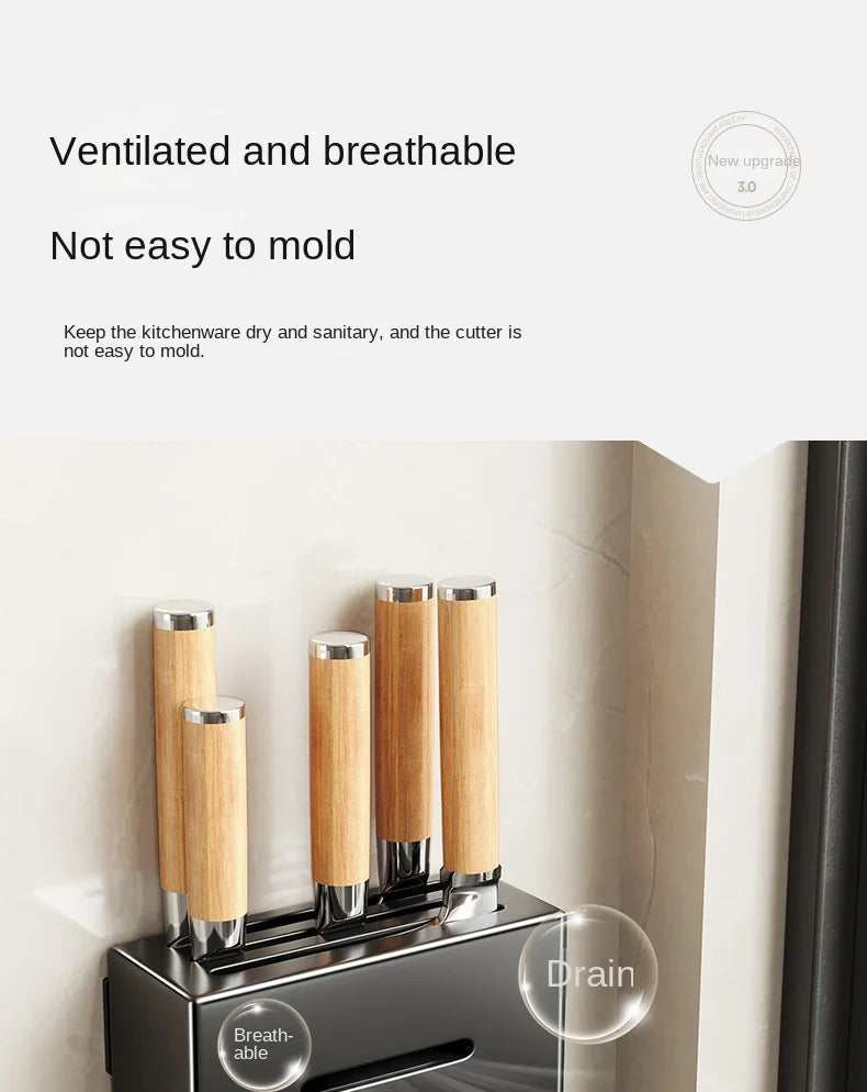 Wall-Mounted Knife and Utensil Organizer