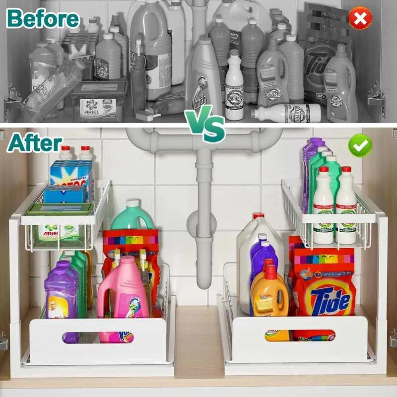 Sliding Under-Sink Organizer Rack - Under-Sink