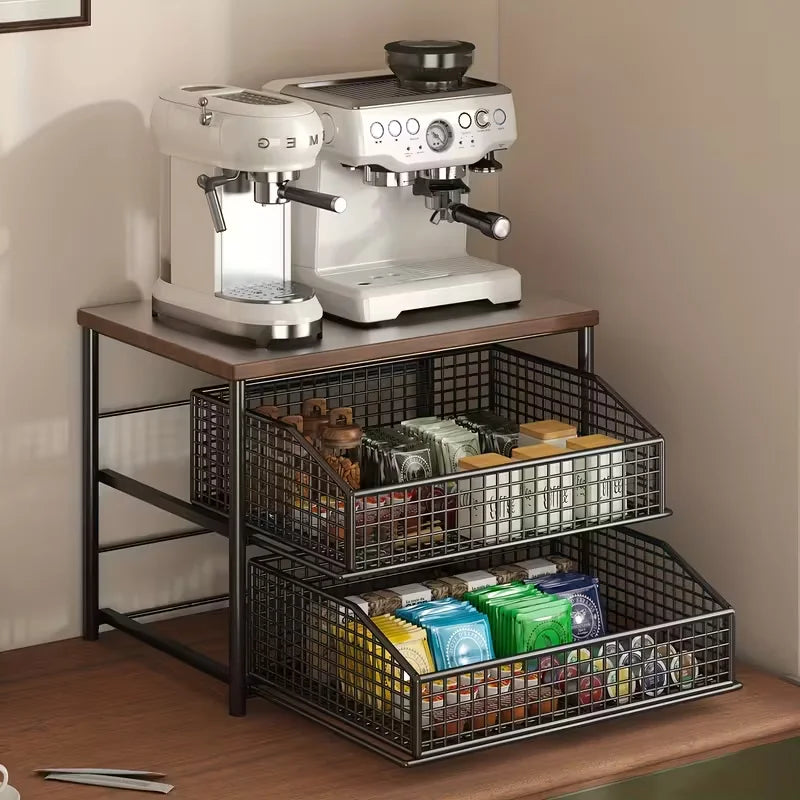 Tall Pantry Pull-Out Storage Basket - Multi-Layer