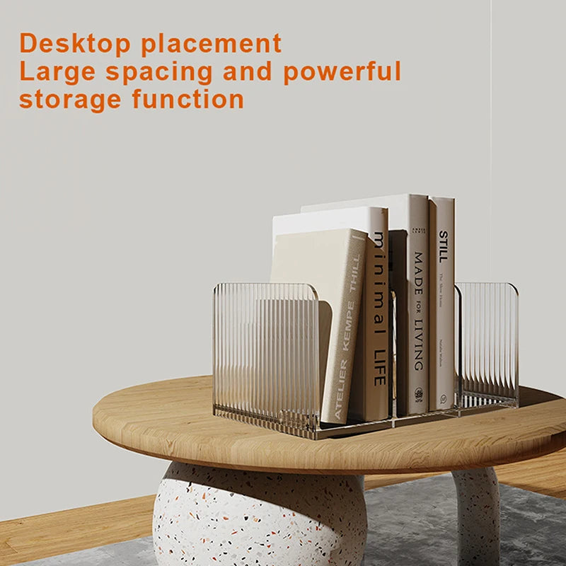 Clear Desktop Bookends for Books and Files