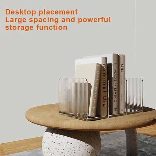 Clear Desktop Bookends for Books and Files
