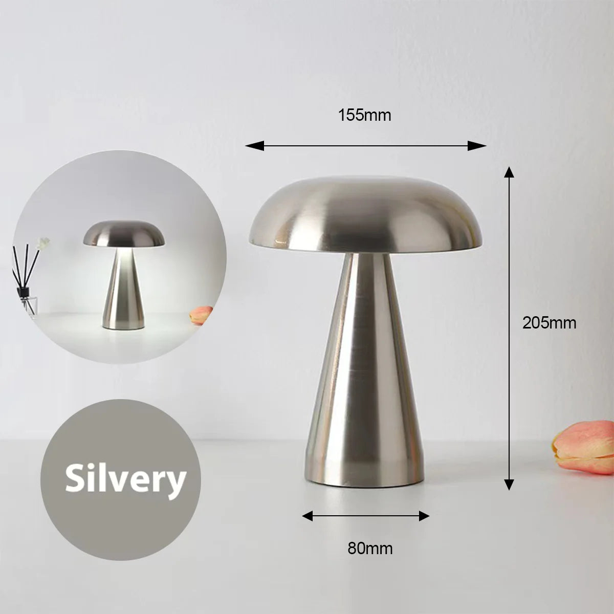 Mushroom Table Lamp with Touch Dimming