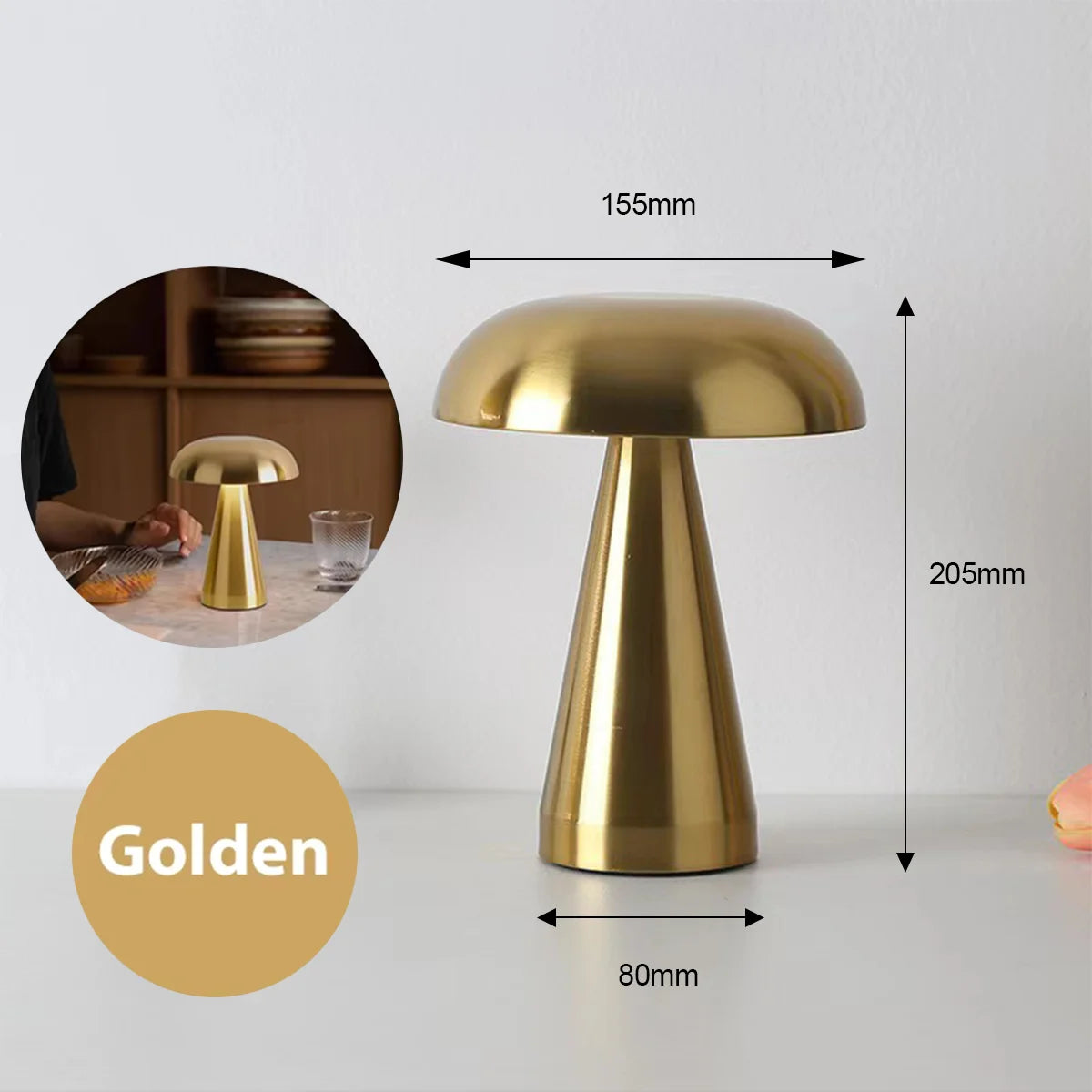 Mushroom Table Lamp with Touch Dimming