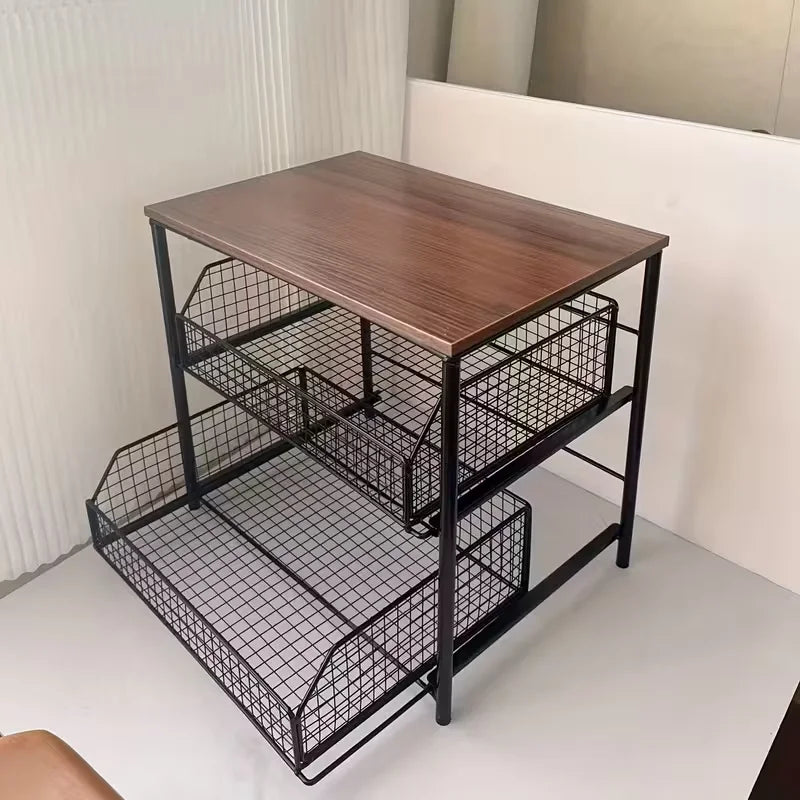 Tall Pantry Pull-Out Storage Basket - Multi-Layer