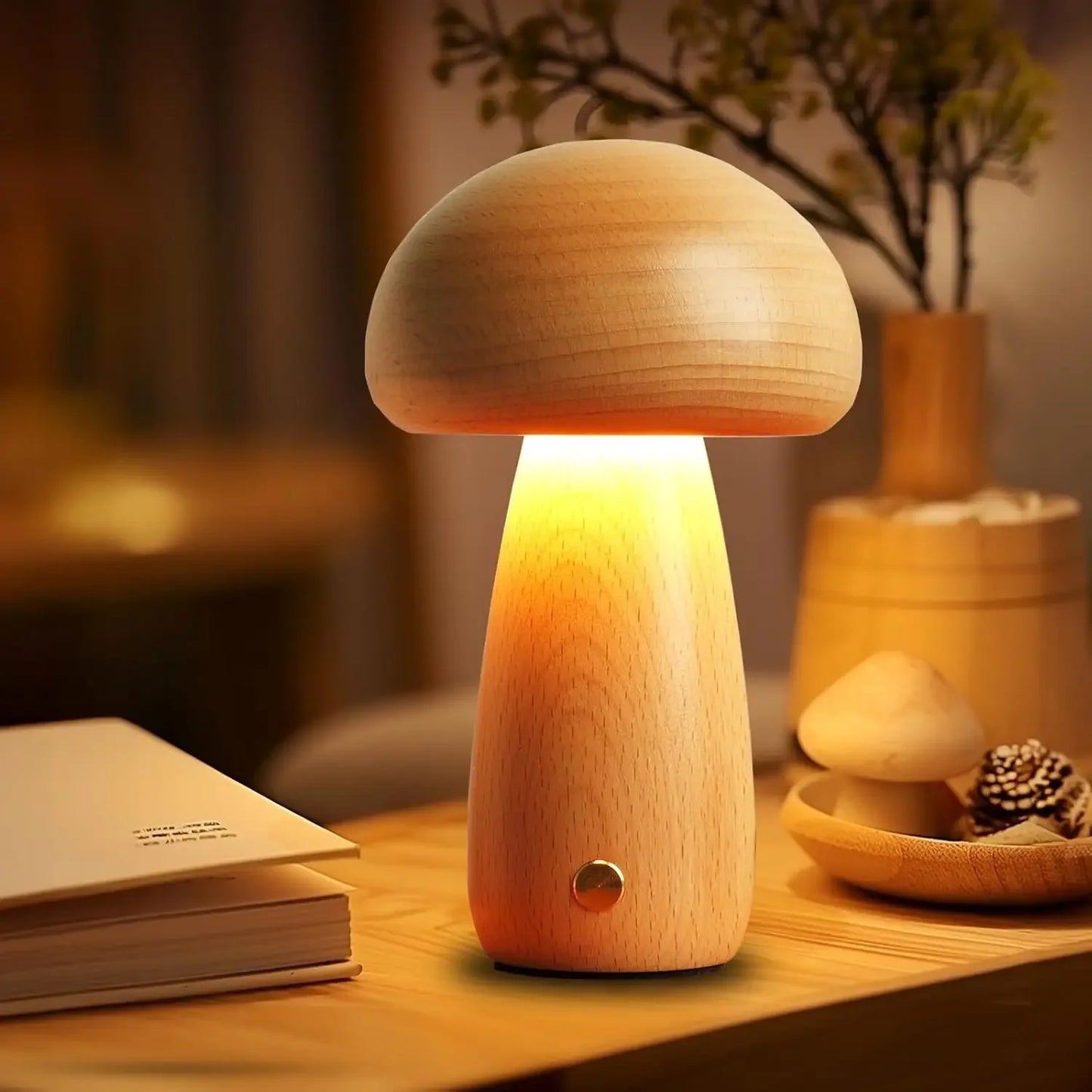 Mushroom Table Lamp with Touch Dimming - Nursery