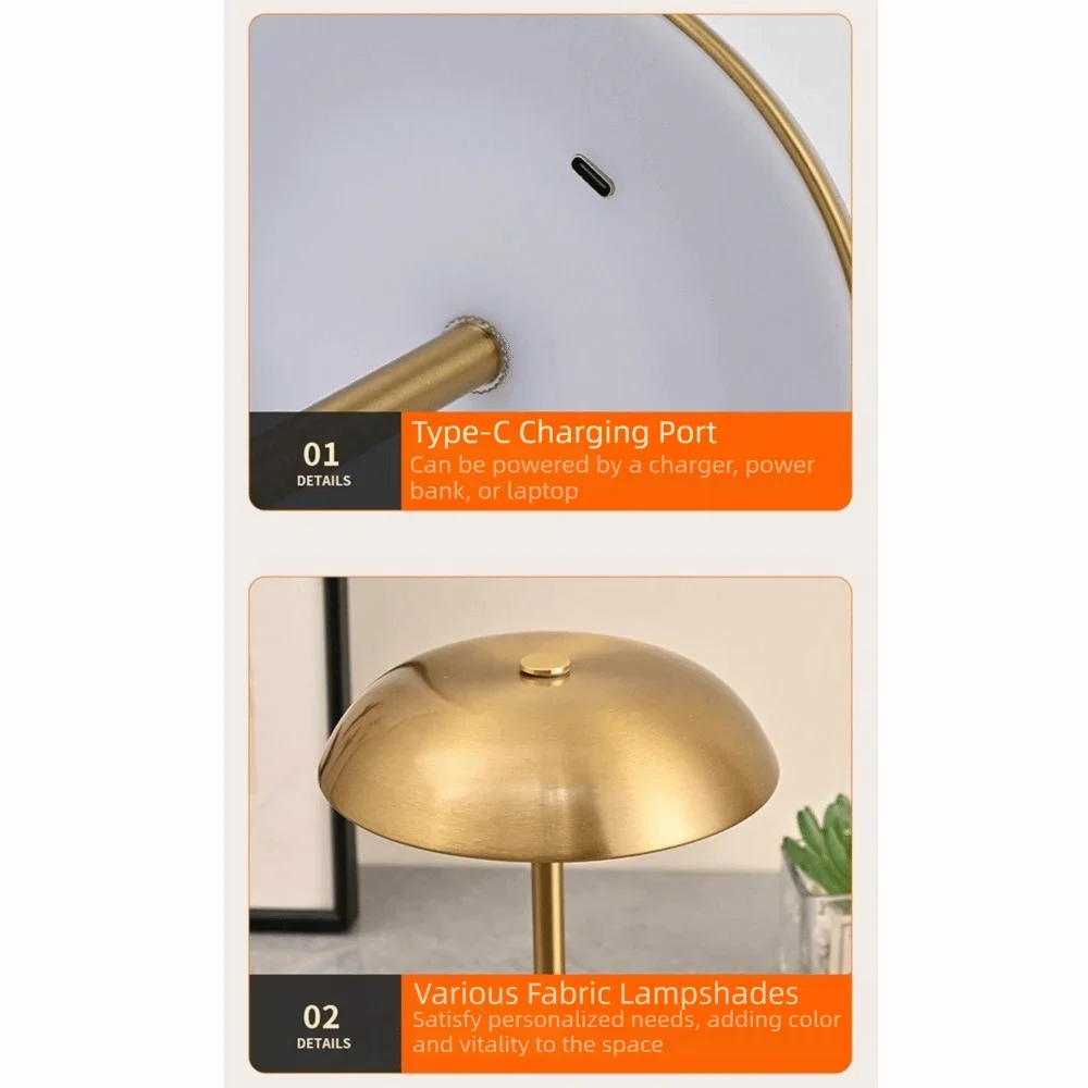 Mushroom Table Lamp with Touch Dimming - Mushroom