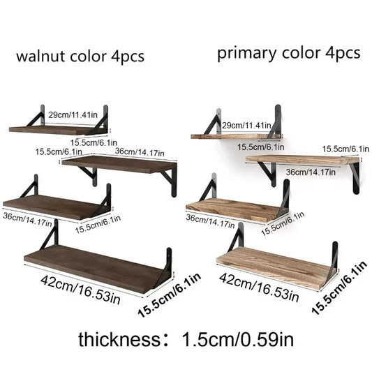 Wood Floating Wall Shelf for Display and Storage