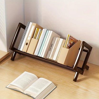 Bamboo Tiered Desktop Bookshelf for Daily Organization