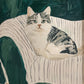 Minimalist Cat Illustration Canvas Wall Print