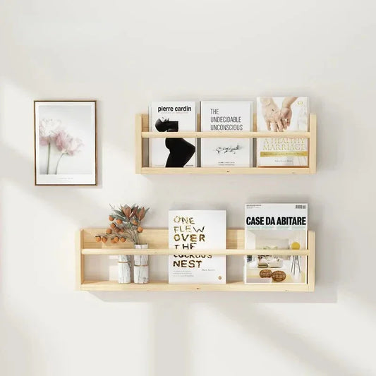 Wood Floating Nursery Shelf for Books and Decor
