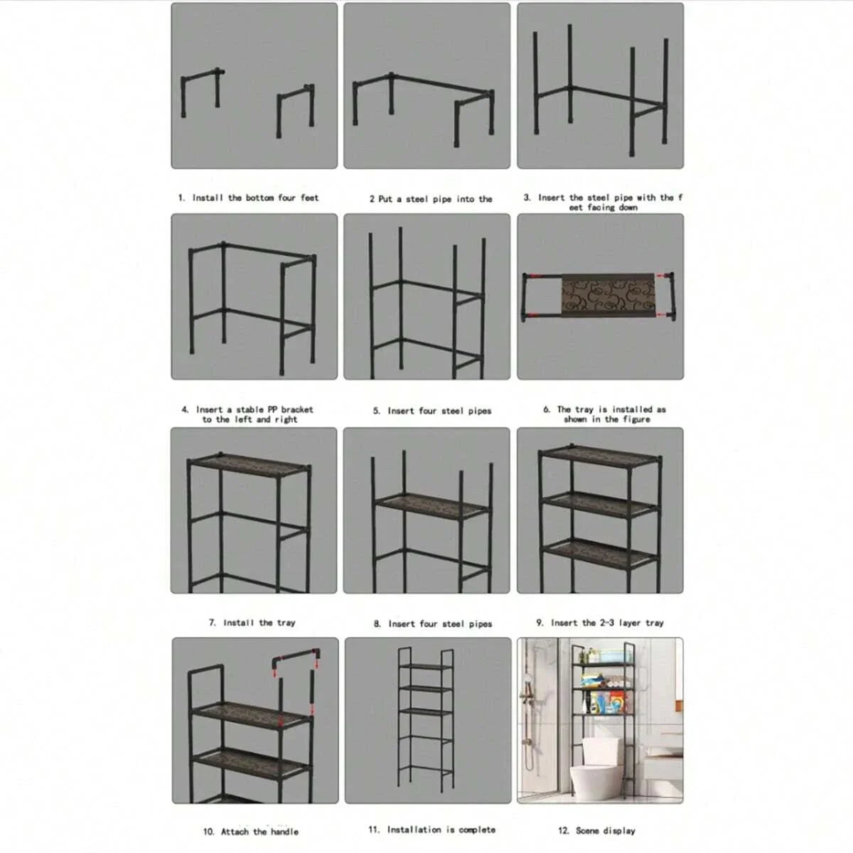 Over-Toilet Storage Shelf for Bathroom Essentials
