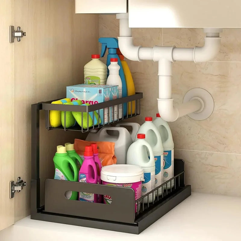Sliding Under-Sink Organizer Rack - Under-Sink