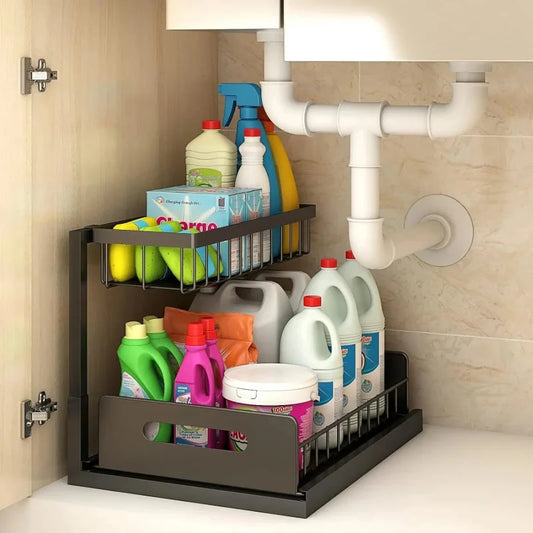 Sliding Under-Sink Organizer Rack - Under-Sink