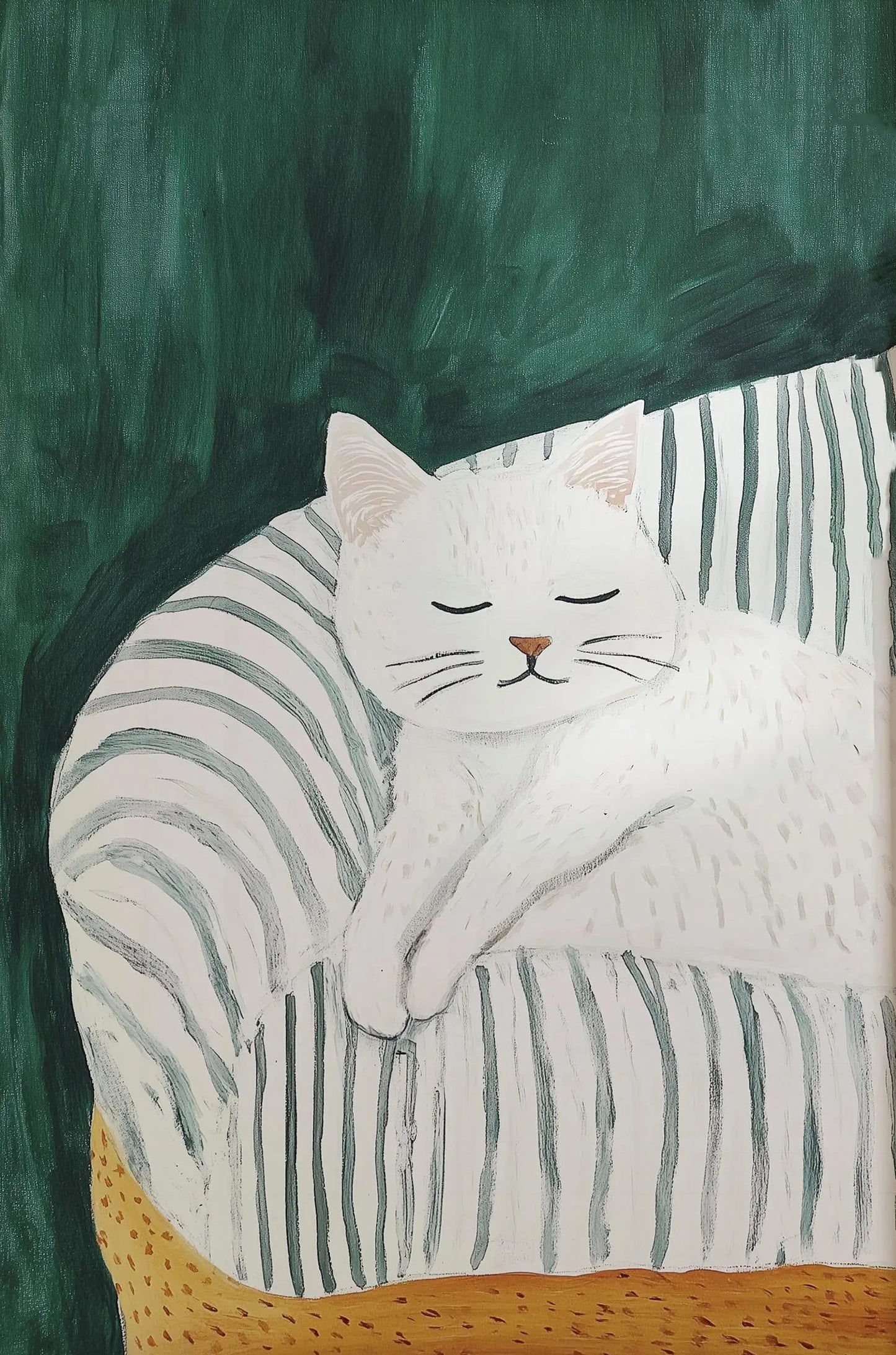 Minimalist Cat Illustration Canvas Wall Print